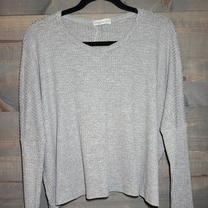 Grey crop top long sleeved top